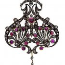 Antique/Victorian Style 2.20 Ct Rose Cut Diamond 92.5% Silver Pendant/Brooch/Pin