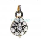vintage/Antique Inspire 1.28 Ct Rose Cut/Polky Diamond Sterling Silver Pendant