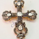 Cross Vintage Look 2.10Ct Rose Cut/Polky Diamond 925 Silver Pendant @CSJ196