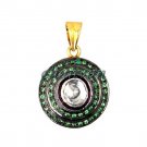 Vintage/Antique Look UnCut Polky Diamond 92.5% Silver Tsavorite Pendant Ebay CSJ