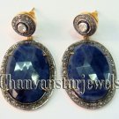 Vintage Antique Victorian Look 1.56Ct Rose Cut Diamond 925 Silver Earring CSJ091