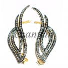 New Vintage/Antique 1.42 Ct Rose Cut Diamond 925 Sterling Silver Earcuff Earring
