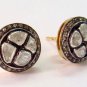 Edwardian Vintage Style Rose Cut Diamond 92.5% Silver Polki Earring @csj610