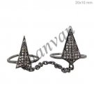 Antique/Vintage Look 0.88Ct RoseCut Diamond 925 Silver Joint Knuckle Ring CSJ237