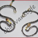 Stylish Snake Vintage Look Rose Cut Diamond Sterling Silver Gift Earring CSJ2217
