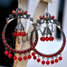Antique INSP 1.60Ct Rose Cut Diamond 925 Silver Loop Jhumka Earring CSJ12517
