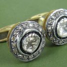 Handmade Rose Cut/Polky Diamond 92.5% Silver Cufflinks Vintage Look Men Jewelry