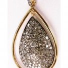 Victorian/Vintage Inspired Rose Cut Diamond Sterling Silver Tear Drop Pendant