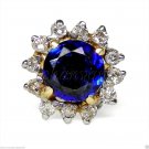 Natural 0.10C Diamond Solid 14K Gold Sapphire Nose Lip Piercing Pin Jewelry CSJ