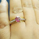 Handmade 0.24Ct Natural Diamond Solid 14K Gold Hallmark Women Ruby Ring CSJ13