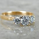 Wedding Solitaire Solid 10K Yellow Gold 1.40Ct Simulate Diamond Engagement Ring