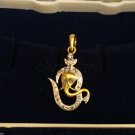 OHM & Ganesha !! 0.47Ct Natural Diamond Solid 14K Gold Hallmark Pendant@CSJ14