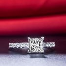 Solitaire with Accent Simulate Diamond 1.50Ct Solid 14K Gold Wedding Ring CSJ187