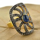 Vintage/Antique INSP Handmade 1.92C Rose Cut Diamond Sterling Silver Ring CSJ254