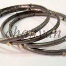 Estate Vintage Style Rose Cut Diamond Oxidized Sterling Silver Bracelet (4Pc)
