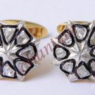 Wedding Party 1.10Ct Rose Cut Polky Diamond 925 Silver Cufflinks Men Jewelry