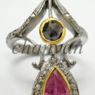 Edwardian Victorian Look 0.64Ct Rose Cut Diamond Sterling Silver Ring @CSJ233