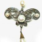 Vintage INSP Art Deco Rose Cut Diamond 92.5% Sterling Silver Brooch @Jewelry405