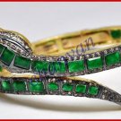 Vintage Style 3.00Ct Rose Cut Diamond Sterling Silver Pave Snake Bracelet CSJ563