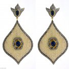 Vintage Style 2.90C Rose Cut Diamond 925 Silver Sapphire Chandelier Earring @CSJ