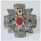 Victorian/ Antique Style Rose Cut Diamond 925 Silver Ruby Sapphire Ring @Ebay204