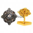 Antique INSPIRE 1.70CT Polky Rose Cut Diamond 925 Silver Men Cufflinks CSJ120517