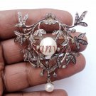 Vintage/Victorian Look 1.92C Rose Cut Diamond 925 Silver Brooch/Pendant CSJ2217