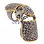 Antique INSP. Handmade Rose Cut Diamond Sterling Silver Knuckle Ring CSJ14317