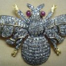 Antique Inspire Rose Cut Diamond 925 Silver Butterfly Brooch Pin Pendant CSJ 32