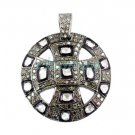 Pave Antique Look 3.0Ct Rose Cut Diamond Silver Polki Cross Pendant  CSJ324