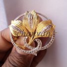 Party Wear Wedding Vintage Look Rose Cut Diamond Sterling Silver Brooch CSJ60