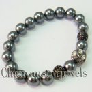 Gift Antique Look 1.75CT Rose Cut Diamond Polky Silver Pearl Bracelet CSJ2217