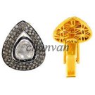Handmade Antique Polky Rose Cut Diamond 925 Silver Cufflinks Men's Jewelry CSJ22