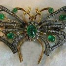 Victorian/Vintage Style Rose Cut Diamond 925 Silver Brooch/Pin/ Pendant @120517