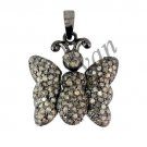Antique Vintage Style Handmade Rose Cut Diamond 92.5% Sterling Silver Pendant CS