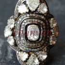 Vintage/Antique Handmade 3.80C Polki Rose Cut Diamond 925 Silver Ring Jewelry52
