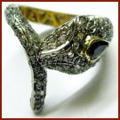 Snake Vintage INSP Handcraft Rose Cut Diamond Sterling Silver Pave Ring CSJ153
