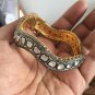 Natural Polki Rose Cut Diamond 925 Sterling Silver Bracelet Bangle CSJ11317
