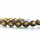 Antique Vintage INSPIRE Rose Cut Diamond 925 Silver Citrine Bracelet CSJ401