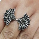 Women Gift Genuine Rose Cut Diamond Sterling Silver Antique Finish Ring CSJ135