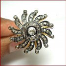 Vintage INSP Handmade Rose Cut/Polki Diamond 925 Silver Cocktail Ring @CSJ406