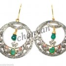Estate Victorian Antique INS 1.63C Rose Cut Diamond 925 Silver Onyx Earring @CSJ