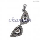 Vintage/ Antique Inspire 2.20Ct Rose Cut/Polki Diamond 925 Silver Pendant CS8417