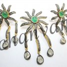 Vintage Look Rose Cut Diamond Sterling Silver Polky Wedding Pendant Set @CSJ416