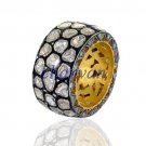 Vintage Repro. 1.80Ct Rose Cut /Polki Diamond Sterling Silver Band Ring @CSJ7317