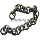Vintage/Antique Inspire 4.10Ct Rose Cut Diamond 925 Silver Saphire Bracelet @CSJ