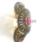 Vintage Antique Look 2.30Ct Rose Cut Diamond 925 Silver Ruby Knuckle Ring CSJ405