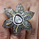 Estate Vintage Style 2.15Ct Rose Cut/Polki Diamond 92.5% Silver Ring@CSJUS 136