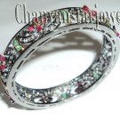 Vintage Look 4.50 Ctw Rose Cut Diamond Silver Ruby/Emerald Bracelet- Free Gift