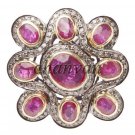 Vintage/Antique Style 2.25Ct Rose Cut Diamond Sterling Silver Deco Cocktail Ring